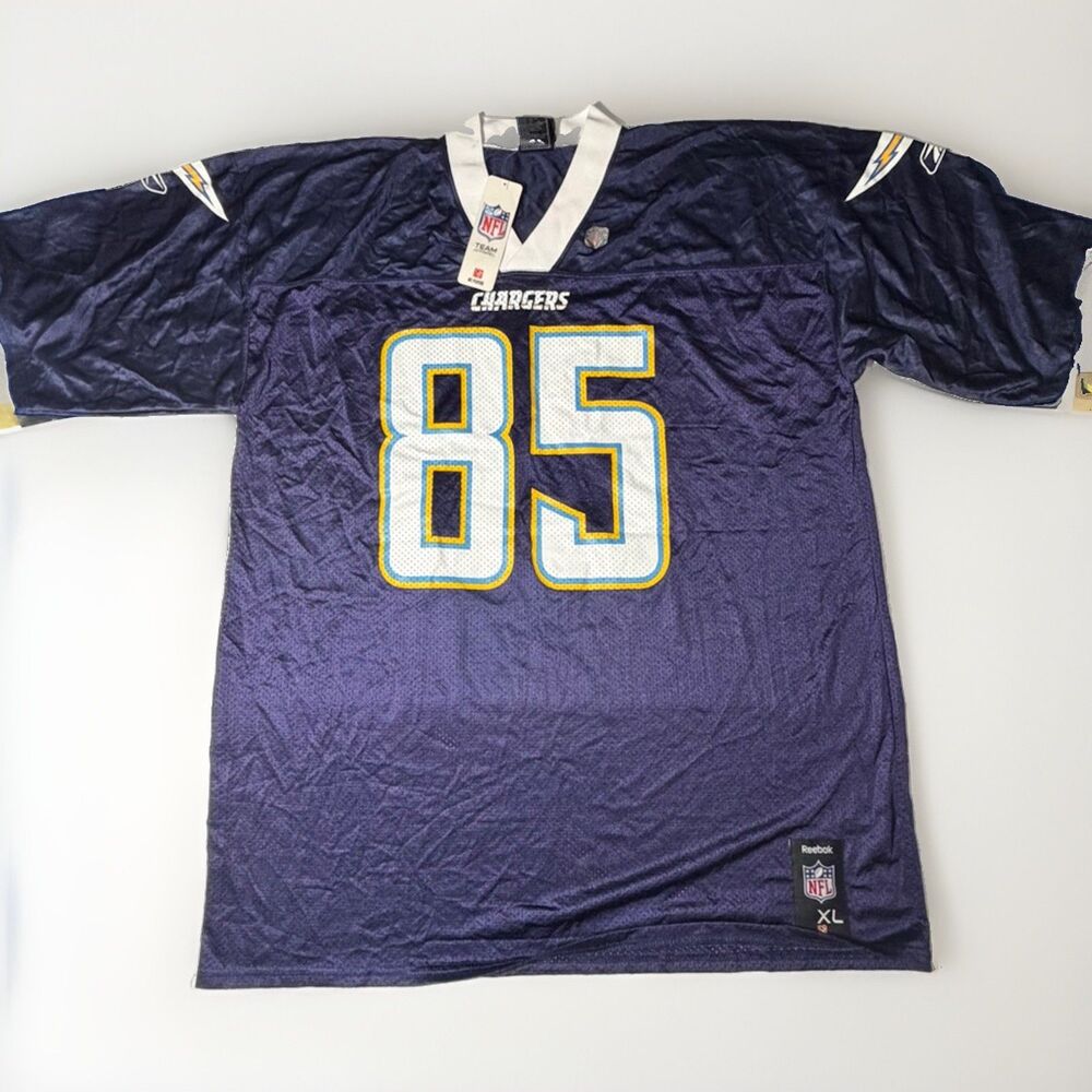 NWT Vintage Reebok Antonio Gates #85 San Diego Chargers NFL Jersey XL